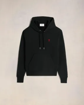 Ami Paris - Sweat à Capuche Classique Ami de Cur - Noir et Rouge
