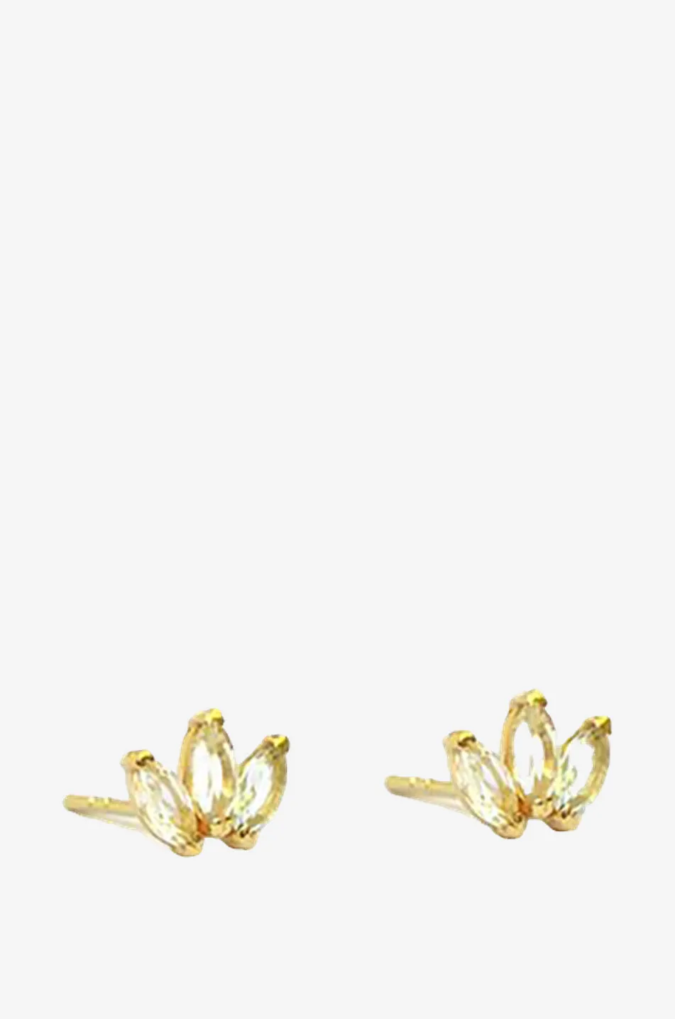Clous d'oreilles en or jaune et topaze Lotus
