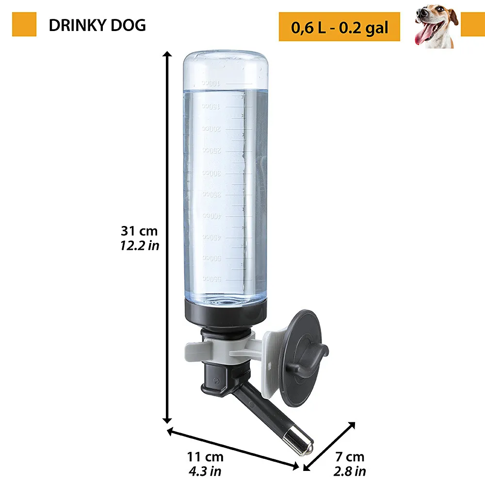 Ferplast abreuvoir eau universel pour transports chiens drinky dog, distributeur d'eau pour chiens, plastique robuste atoxi