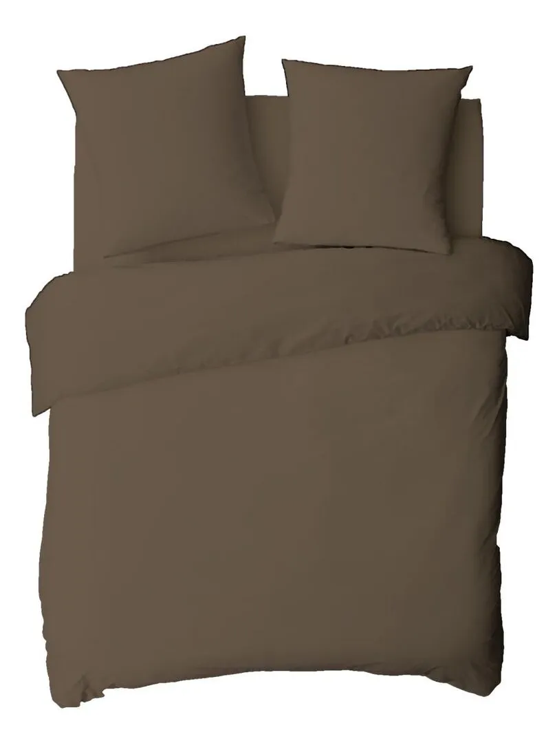 Future Home - Housse de couette en coton 57 fils unie - Gris taupe