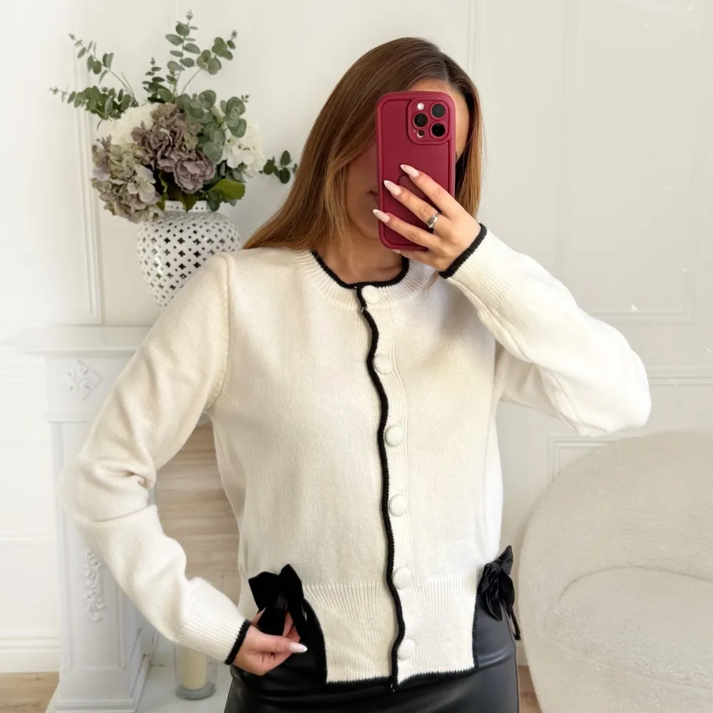 GILET BEIGE NOEUD NOEUD
