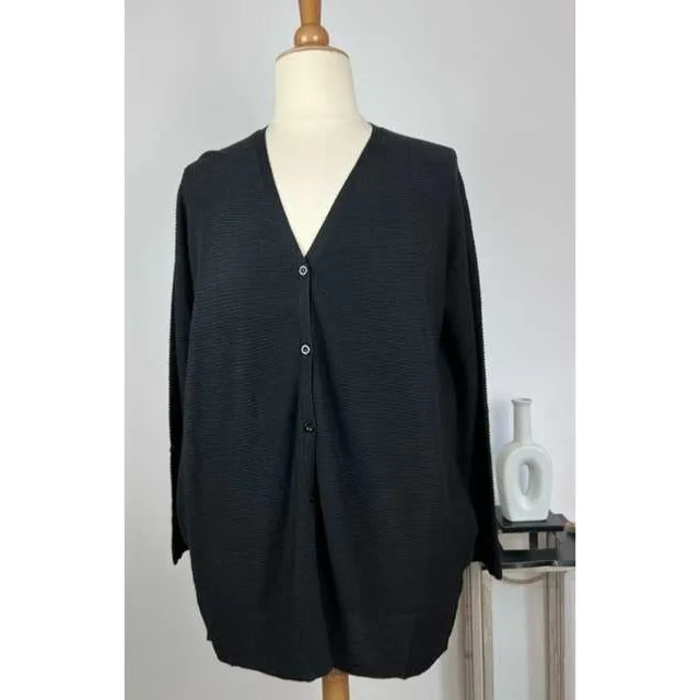 Gilet droit fines mailles - noir