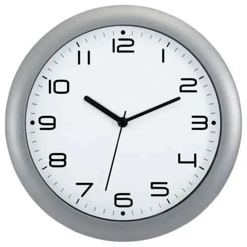 Horloge murale argentée