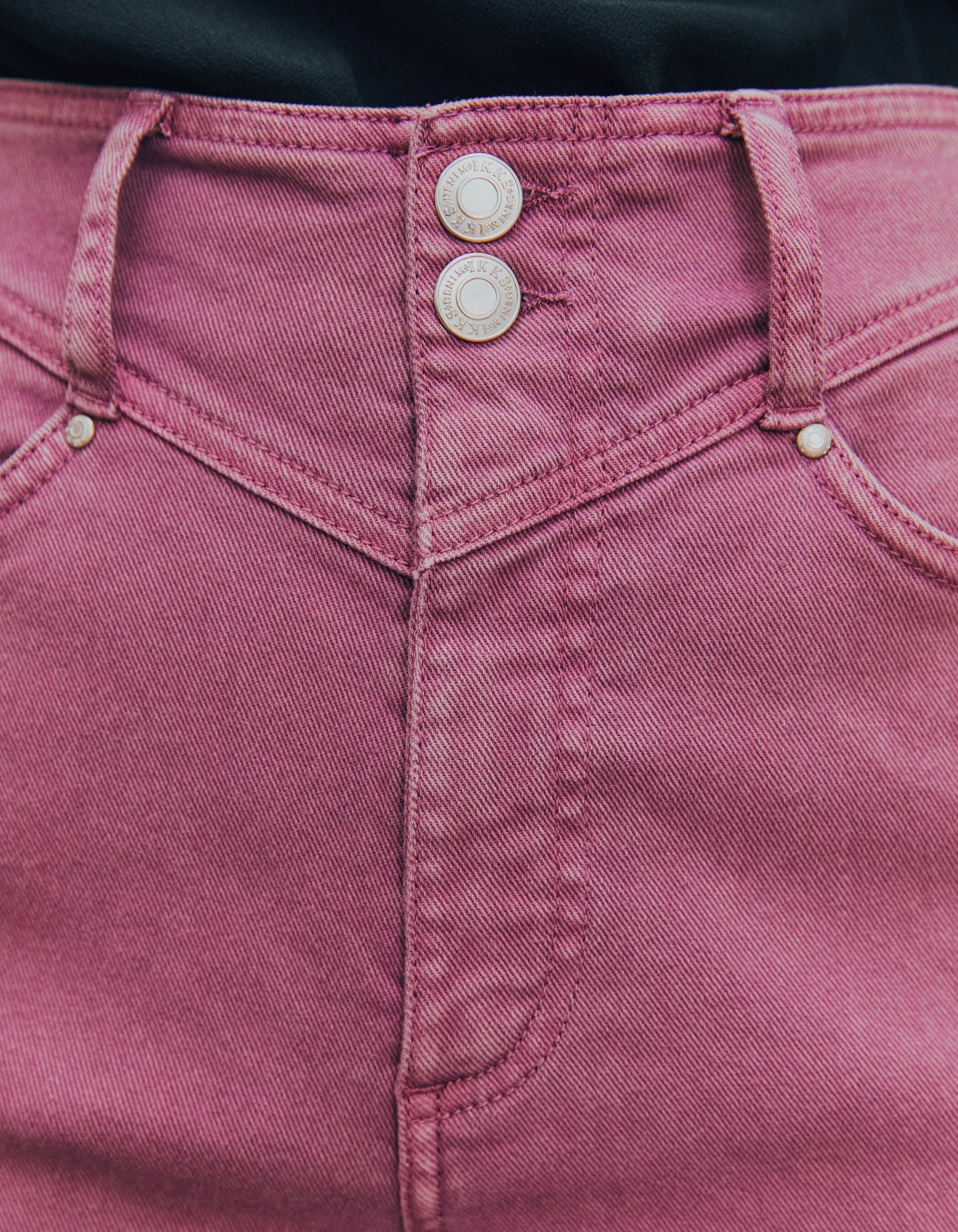 Jean slouchy en coton bio hibiscus mid waist cropped femme