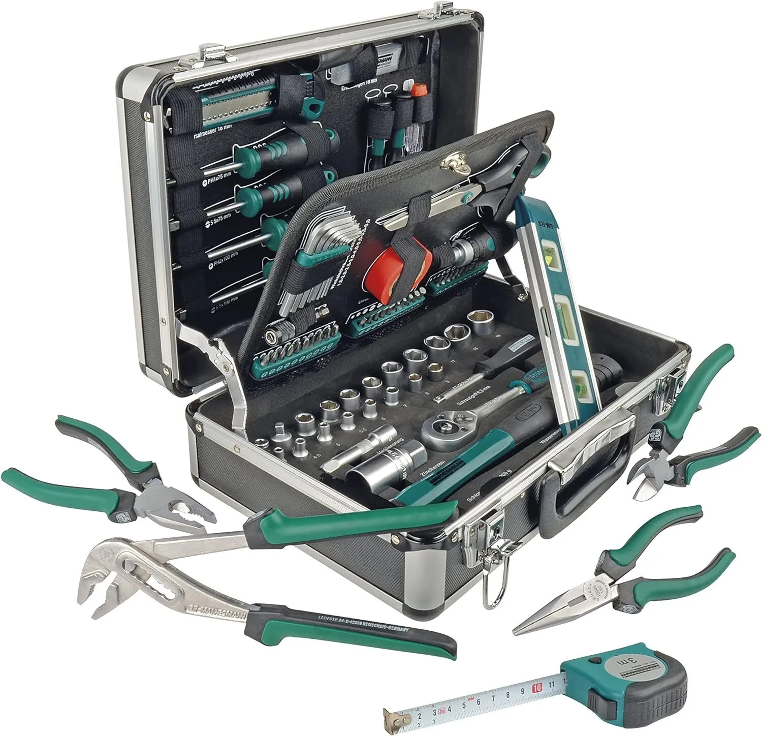 Mallette à Outils En Aluminium, équipée, 90 Pièces - MANNESMANN - M29067 