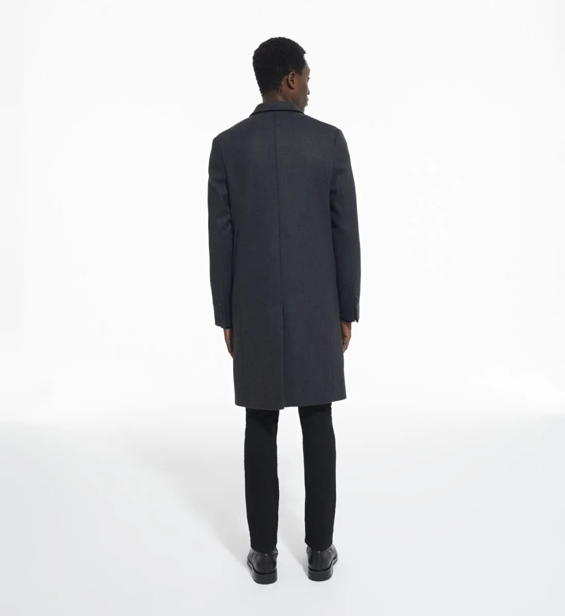Manteau long en laine gris