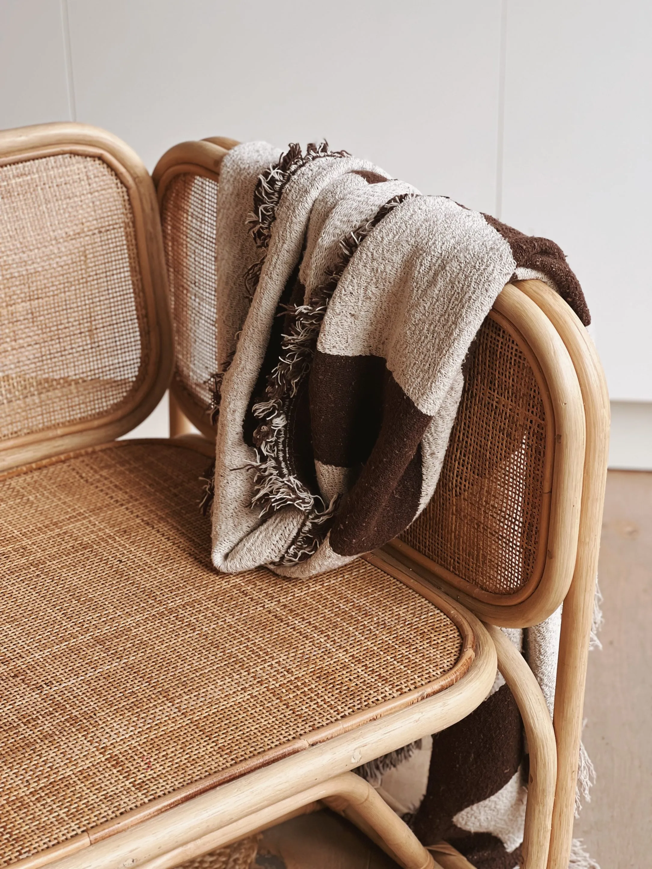 Plaid Coton Recyclé marron 