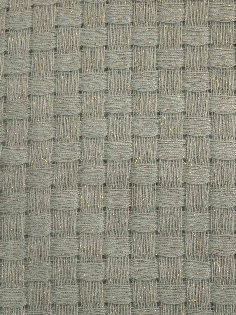 Plaid frangé au style rétro - Bleu céladon