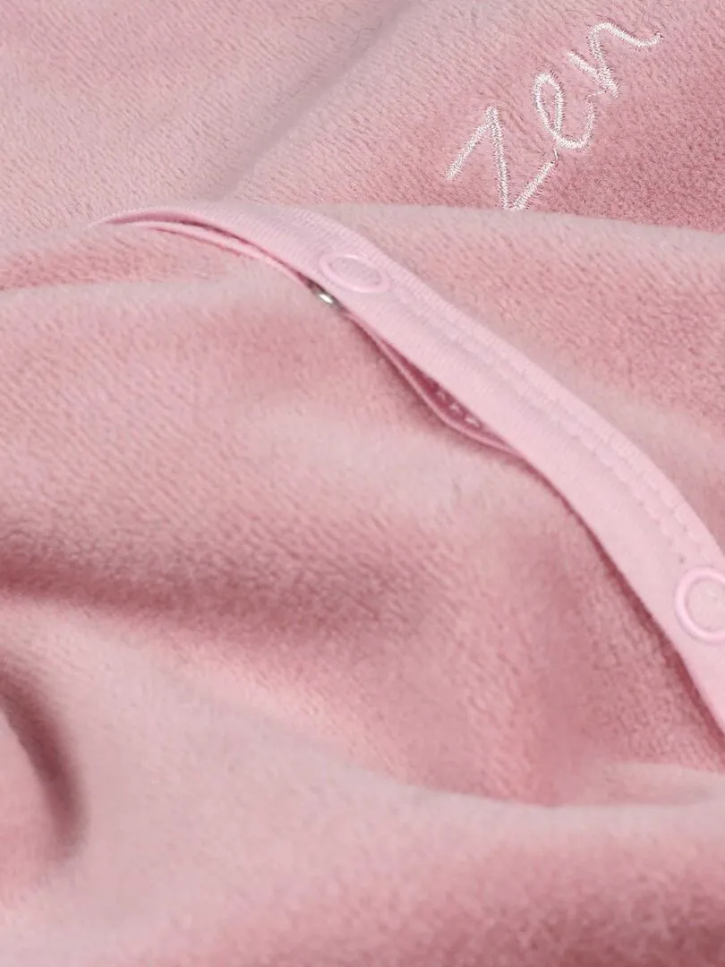 Pyjama en velours - naissance fille - Rose