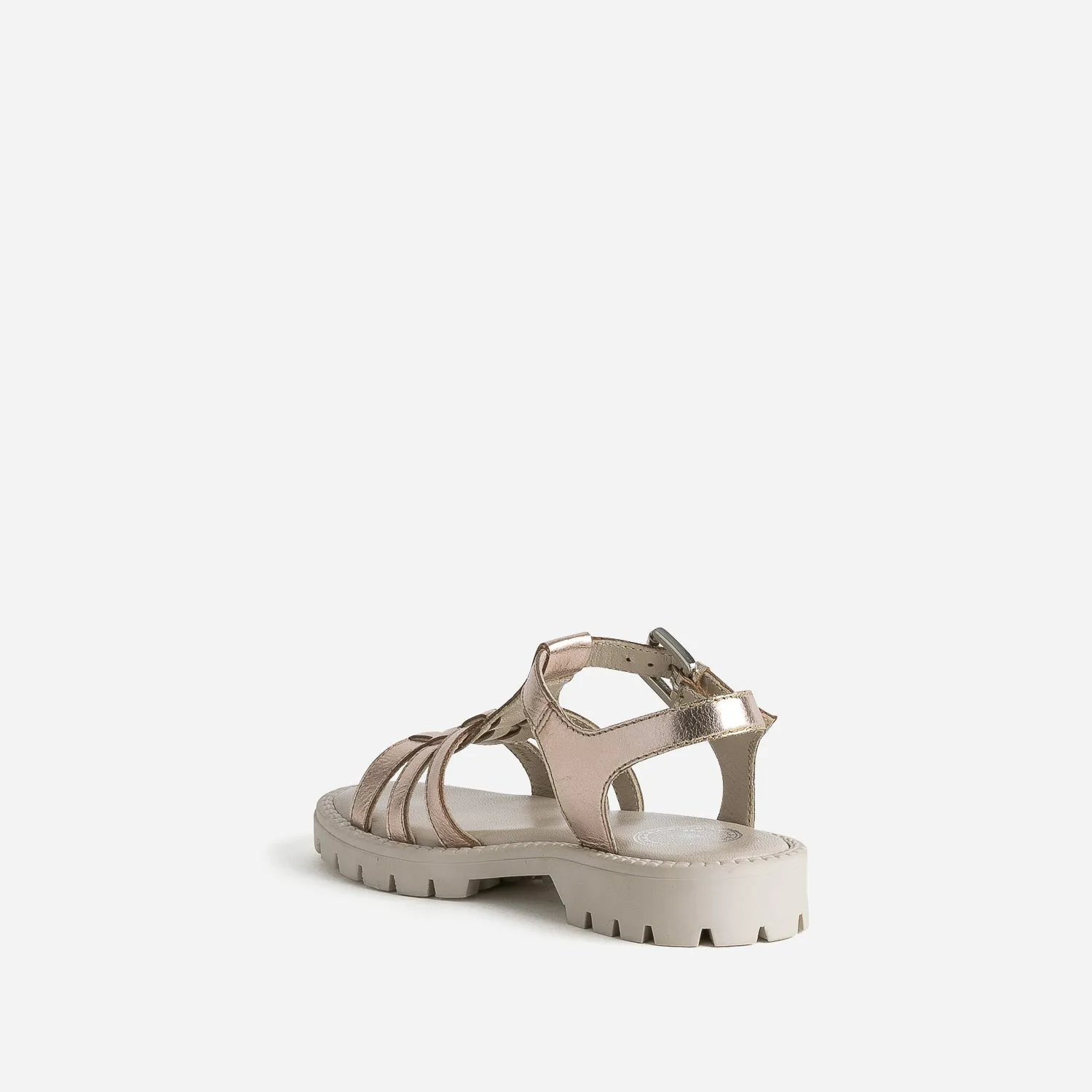Sandale BUGGY rose cuivré semelle crantée - Sandales Enfant | ERAM