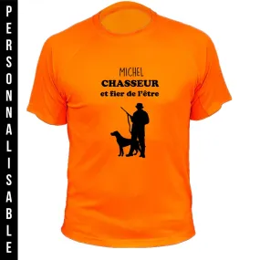 Tee shirt de chasse Personnalisable – Chasseur et son chien